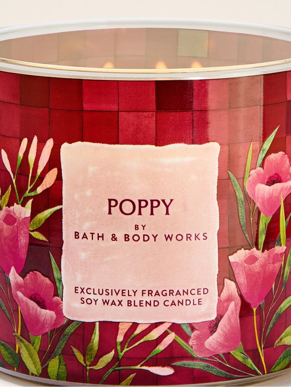 Bath & Body Works Poppy Floral Candle - Red and Pink